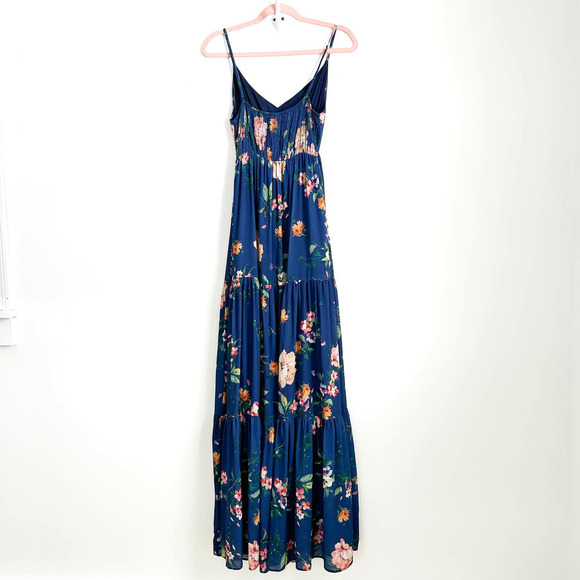 Yumi Kim Blue Darling Floral Tiered Maxi Dress sz Small - Picture 11 of 14